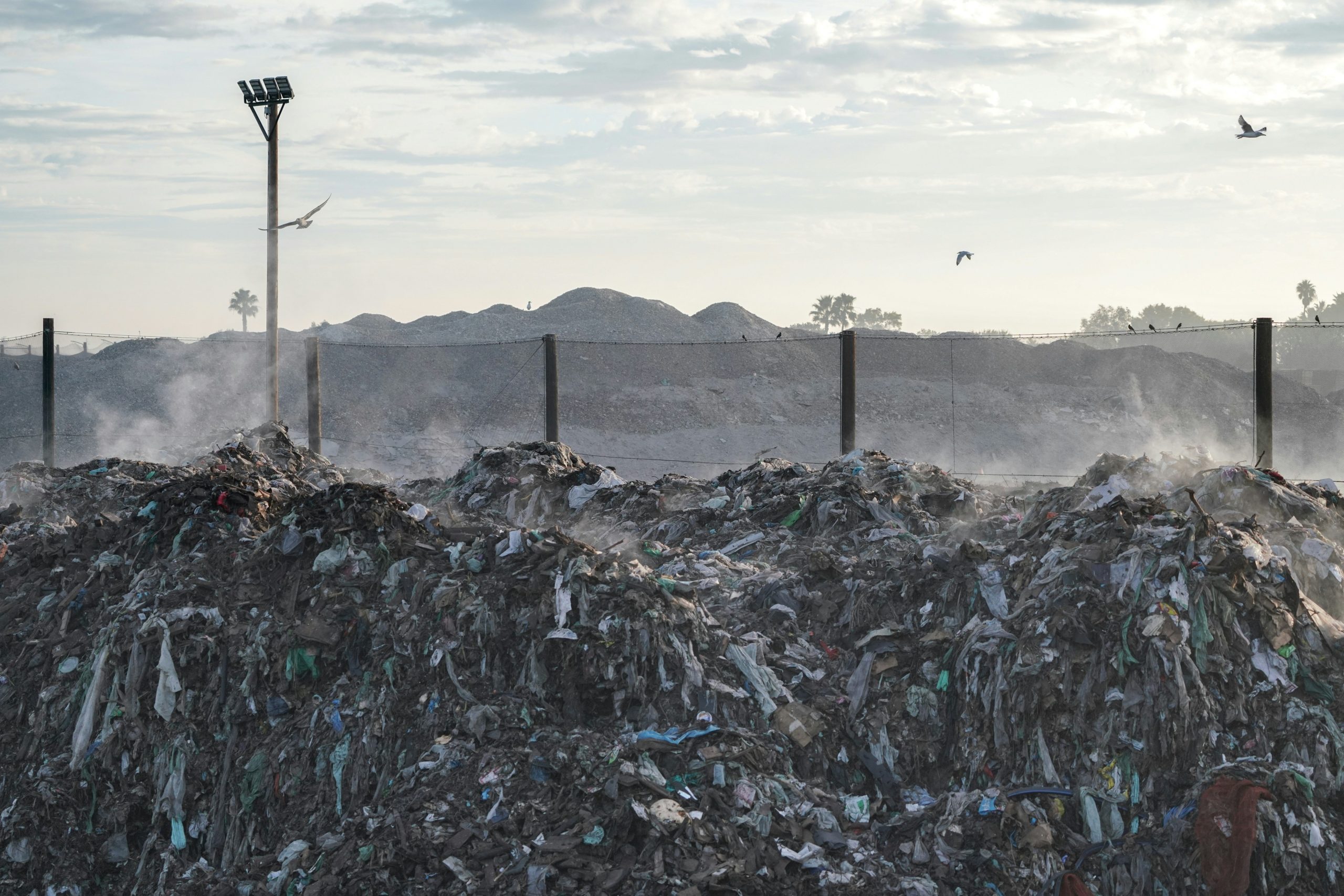 Infographic showing global cosmetics waste statistics including landfill contributions and microplastic pollution