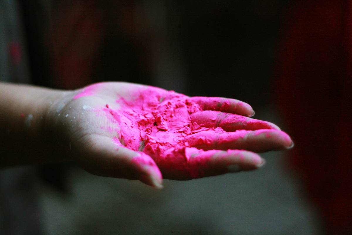 Woman holding eco-friendly blush compact