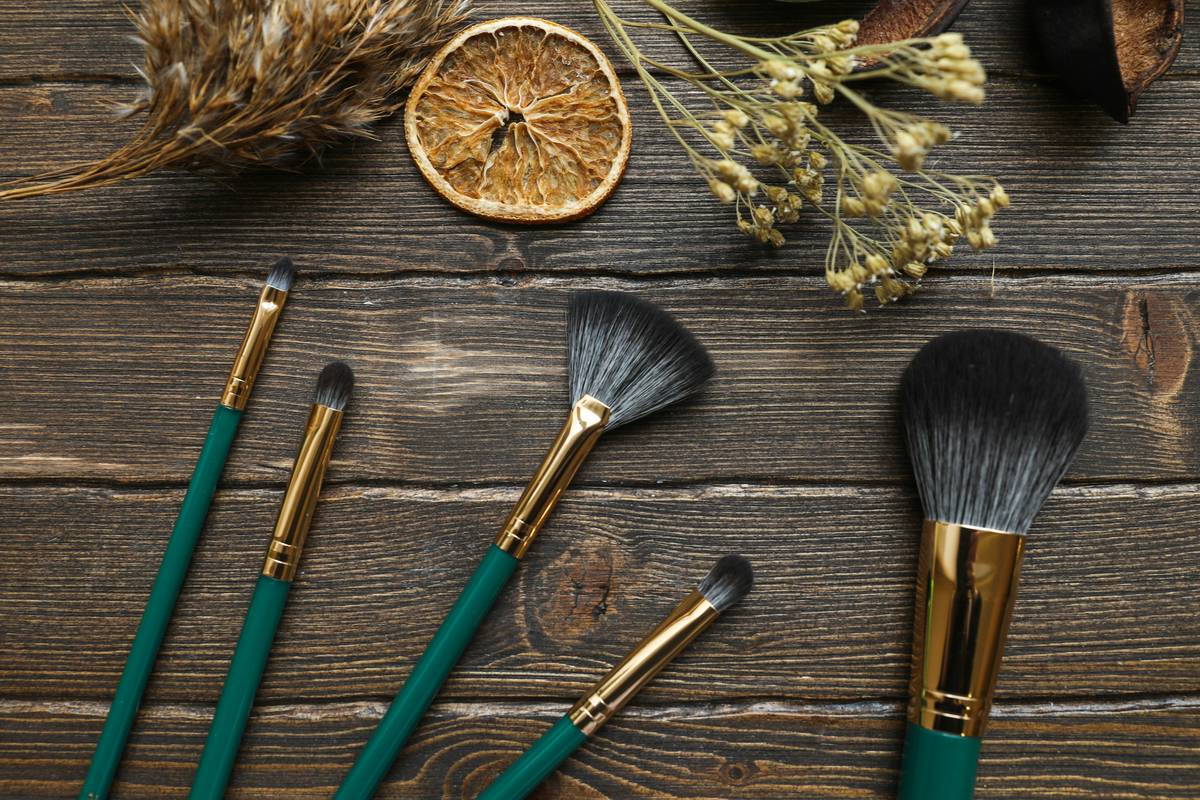 Woman with irritated skin from using conventional makeup